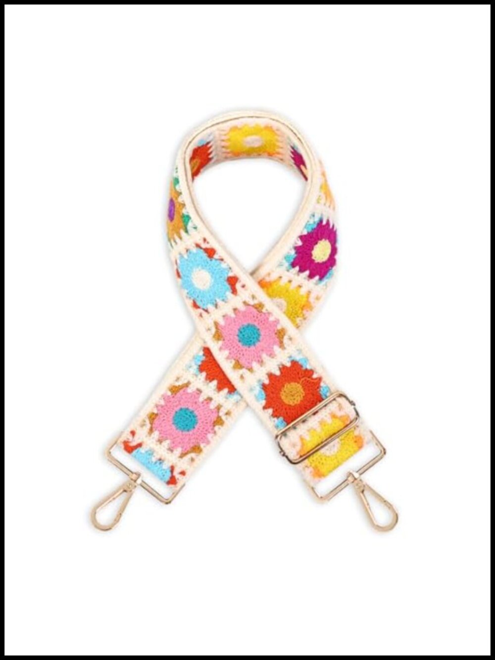 2in Wide Crochet Floral Purse Strap Replacement Adjustable Crossbody Bag Strap